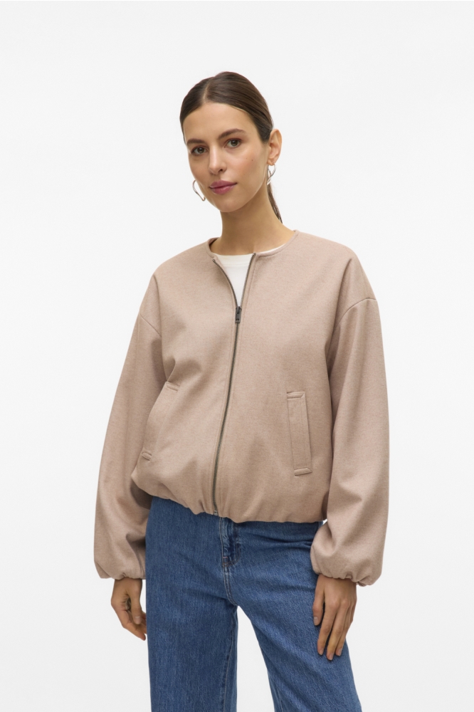 VMTILIKA LS BRUSHED JACKET ENT 10332067 Silver Mink/MELANGE